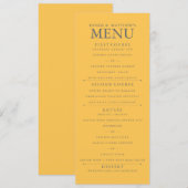 4 x 9-inch Daffodil Yellow WeddenMenu Menu (Voorkant / Achterkant)