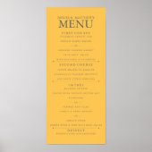 4 x 9-inch Daffodil Yellow WeddenMenu Poster (Voorkant)