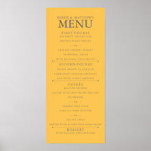 4 x 9-inch Daffodil Yellow WeddenMenu