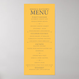 4 x 9-inch Daffodil Yellow WeddenMenu Poster