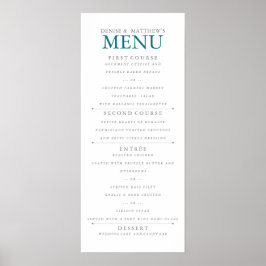 4 x 9-inch Harbour Blue Menu Poster