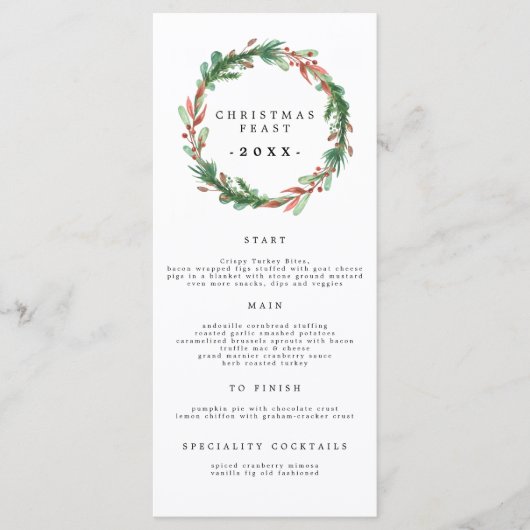 4 x 9-inch kerstfeestmenu 2021 menu (Voorkant)