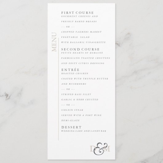 4" x 9" Perfectly Pale Menu (Voorkant)