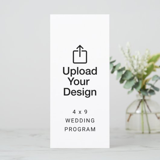 4" x 9" platte Kaart - huwelijksprogramma (Staand voorkant)