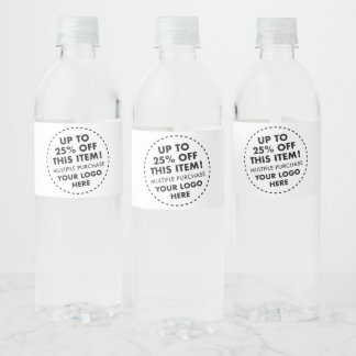 4 x Aangepaste etiketten voor waterfles 25% kortin