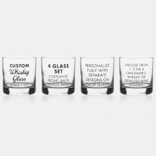 4 x aangepaste gepersonaliseerde whisky glas 12oz