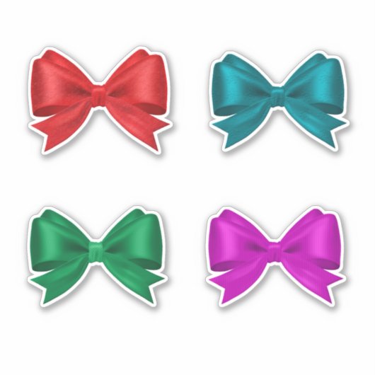 4 x Mooie Scrapbooking Cardmaking Gifts Bows Sticker (Voorkant)