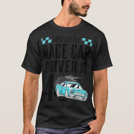 4 Year Old 4th Birthday Gift Boys Funny Kids Race  T-shirt (Voorkant)