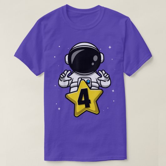 4 Year Old Birthday Boy Astronaut 4th Bday Party T-shirt (Design voorkant)