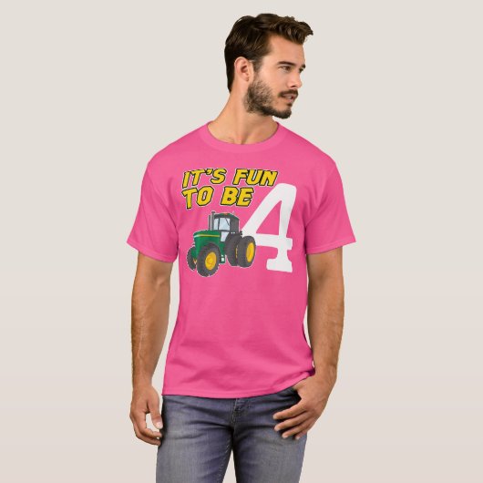 4 Year Old Tractor 4Th Birthday T-shirt (Voorkant volledig)
