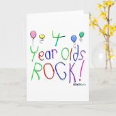 4 Year Olds Rock! Wenskaart Kaart (Gele Bloem)