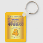 4 Year Sober Anniversary | Golden Ray 12 Step Sleutelhanger (Achterkant)