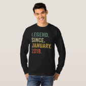 4 Years Old  Legend Since January 2019 4th Birthda T-shirt (Voorkant volledig)