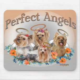 4 Yorkie Perfect Angels mousepad Muismat