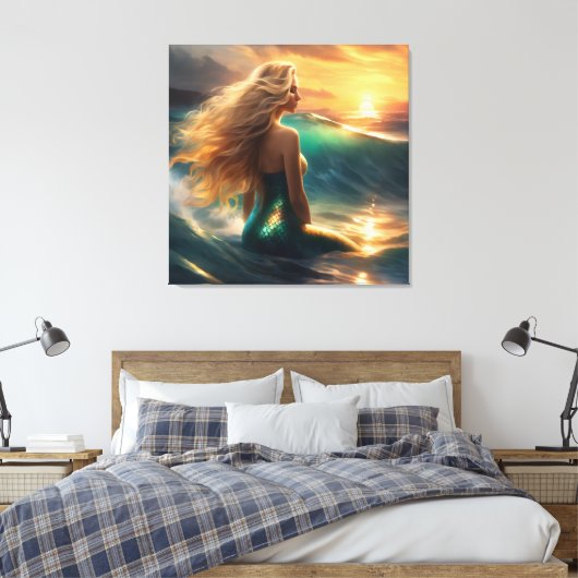 #4 Zeemeermin Leven Canvas Afdruk (Insitu (Slaapkamer))