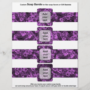 4 zeep Band Paarse Rozen Bridal gunsten Flyer