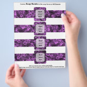 4 zeep Band Paarse Rozen Bridal gunsten Flyer (Hand)