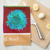 4 Zonnebloemen in 4 kleurrijke pleinen LT Org DIY Theedoek (Quarter Fold)