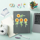 4 Zonnebloemstickers (helder) Sticker (iPad Cover)