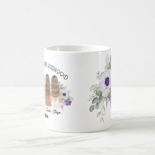 4 zusters verbonden door de Heart Sister Gifts Magische Mok (Center)