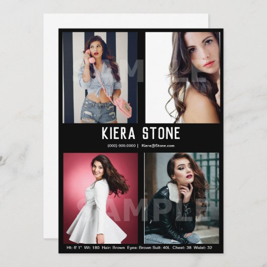 4 zwarte Sjabloon fotobewerkingsmodel Comp-kaart Kaart (Voorkant / Achterkant)
