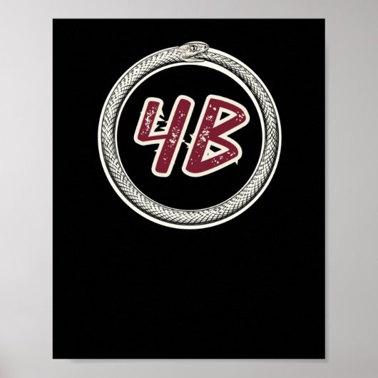 4b Beweging Ouroboros Slang #4b Sticker Poster (Voorkant)