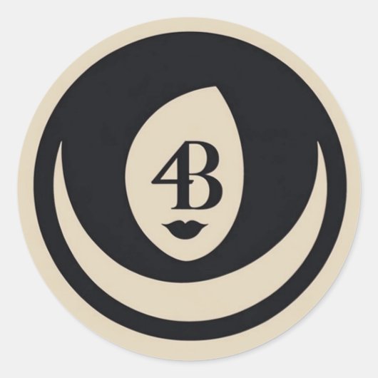 4B-logo-verplaatsing Ronde Sticker (Voorkant)