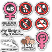 4B Movement Feminisme Vrouwen Rechten 4B Sticker P (Voorkant)