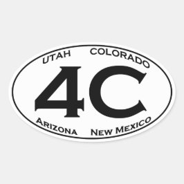 4C - Four Corners USA Oval Logo Ovale Sticker