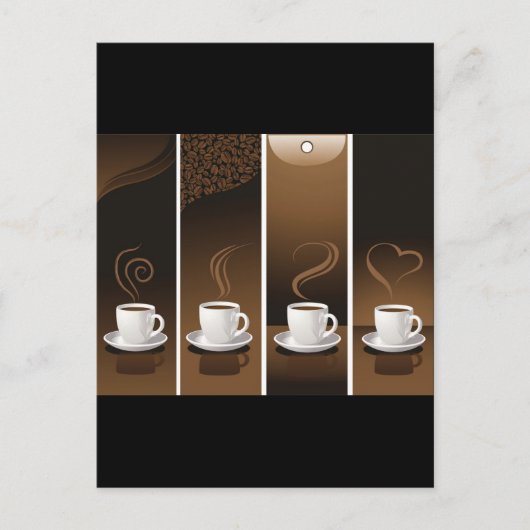 4CupsCoffee Briefkaart (Voorkant)