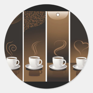 4CupsCoffee Ronde Sticker