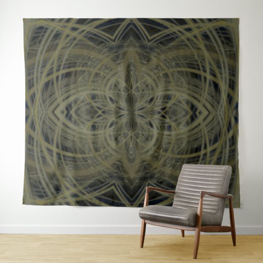 4D Elektrisch Lotus gold zwart grijs beige Wandkleed (In Situ (horizontaal))