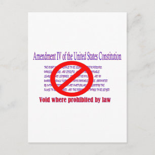 4de amendement - Onwettig verboden Briefkaart
