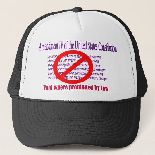 4de amendement - Onwettig verboden Trucker Pet (Voorkant)