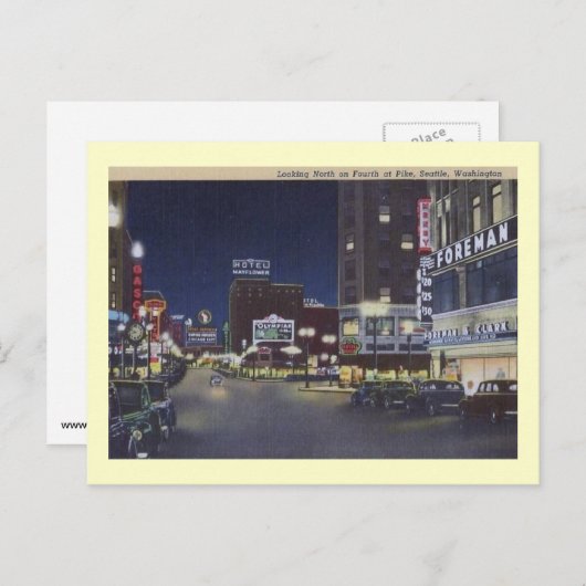 4de en Pike, Seattle, Washington  Briefkaart (Voorkant / Achterkant)