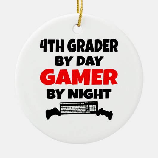 4de grader tegen dag Gamer tegen nacht Keramisch Ornament (Voorkant)