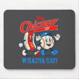 4de Hey Chicago Juli Wat zegt de hond honkbalgrap Muismat
