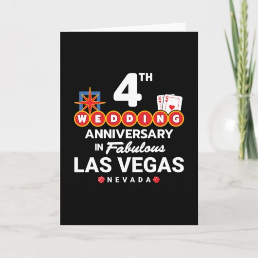 4de huwelijksverjaardag koppel Las Vegas reis Kaart (Voorkant)