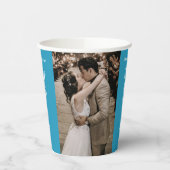 4de Jubileum van het Weddenschap schetst hartfoto  Papieren Bekers (Links)