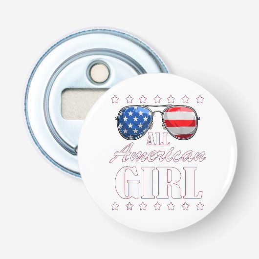 4de juli Amerikaanse Onafhankelijkheidsdag Patriot Button Flesopener (Voorkant)