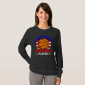 4de juli Basketball Greatest Player Sport Ameri T-shirt (Voorkant volledig)