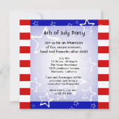 4de juli Bbq / partijuitnodiging Red Blue Kaart (Voorkant)