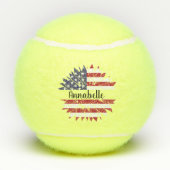 4de juli Custom Red White en Blue Sunflower Tennisballen (Achterkant)