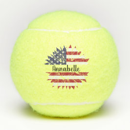 4de juli Custom Red White en Blue Sunflower Tennisballen