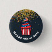 4de juli Cute Graphic modern American Glitter Ronde Button 3,2 Cm (Voorkant)