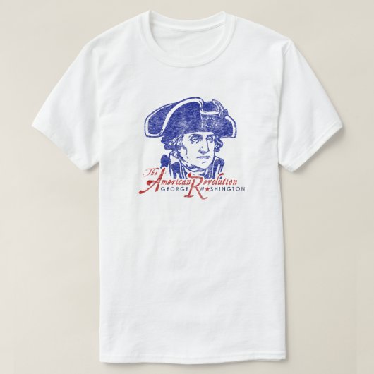 4de juli de Amerikaanse Revolutie van George Washi T-shirt (Design voorkant)