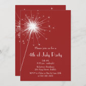4de juli de Uitnodiging van de Sparkles Partij (Voorkant / Achterkant)