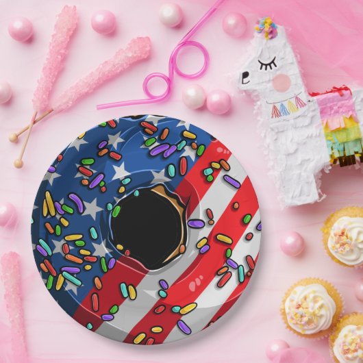 4de juli donut papieren bordje (Feest)