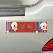 4de juli Firecracker - Bichon Frise Bumpersticker (Op auto)
