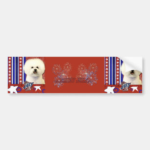 4de juli Firecracker - Bichon Frise Bumpersticker